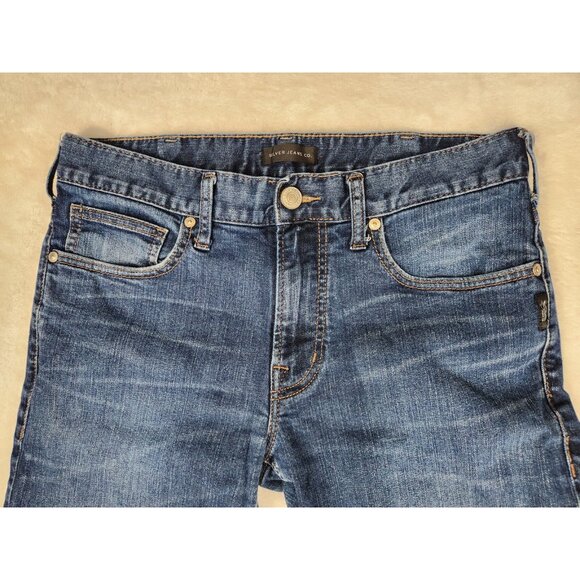 Silver Jeans Men's 31"x28" Konrad Slim Straight Medium Blue Stretch Denim Grunge - Picture 2 of 15